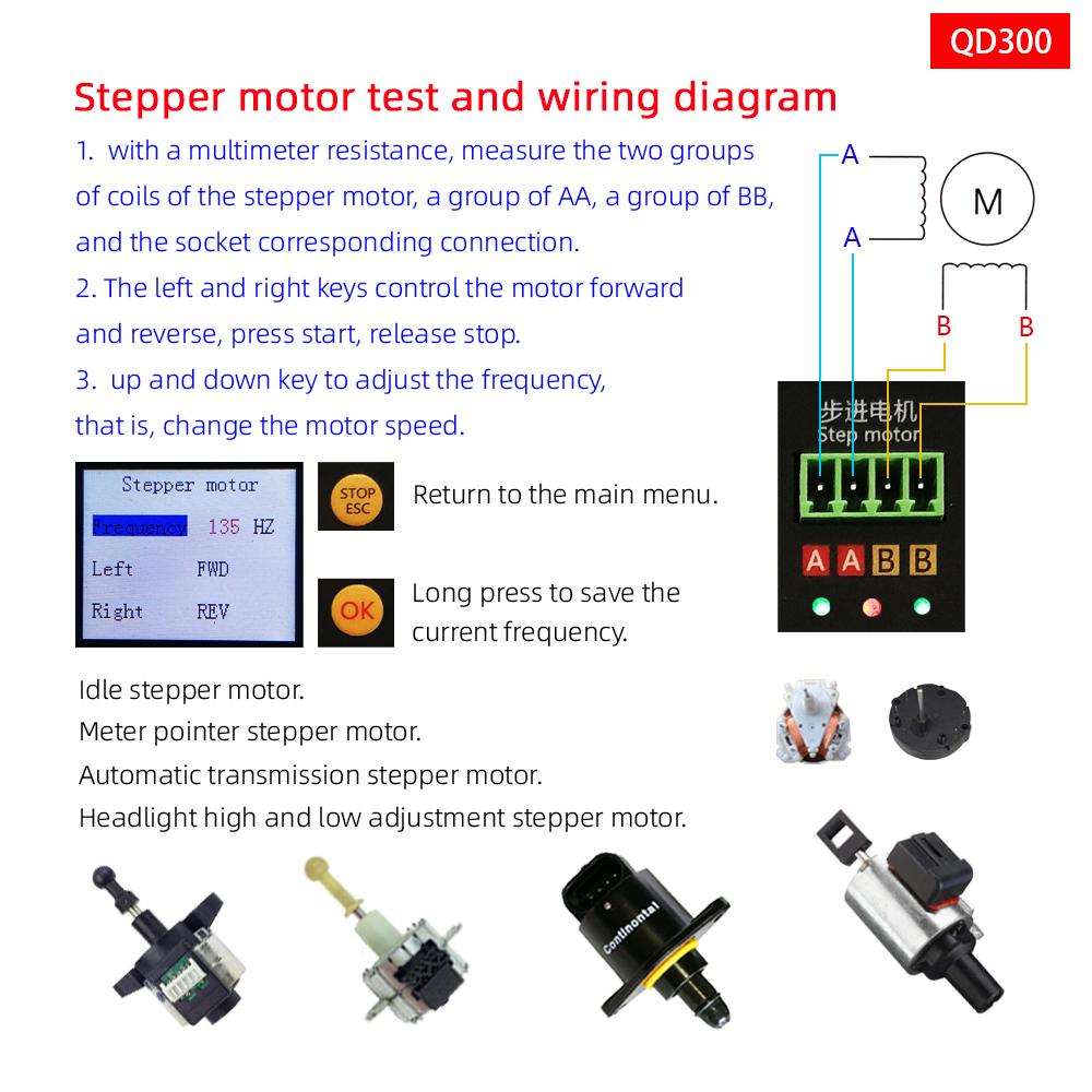 New QD300 Automobile Ignition Coil Tester Fuel Injector Idle Stepper Motor Solenoid Valve PWM IGBT Actuator Fault Detector