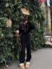 Spring/Autumn Women's Fashion Long Sleeve Jumpsuit - Casual Half-Open Neck, Elastic Waist Set