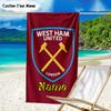 1PC Custom Name Beach Towel hammer Crest Beach Towel, Suitable for Camping, Travel, Beach Accessories, Super Absorbent, Family Gift