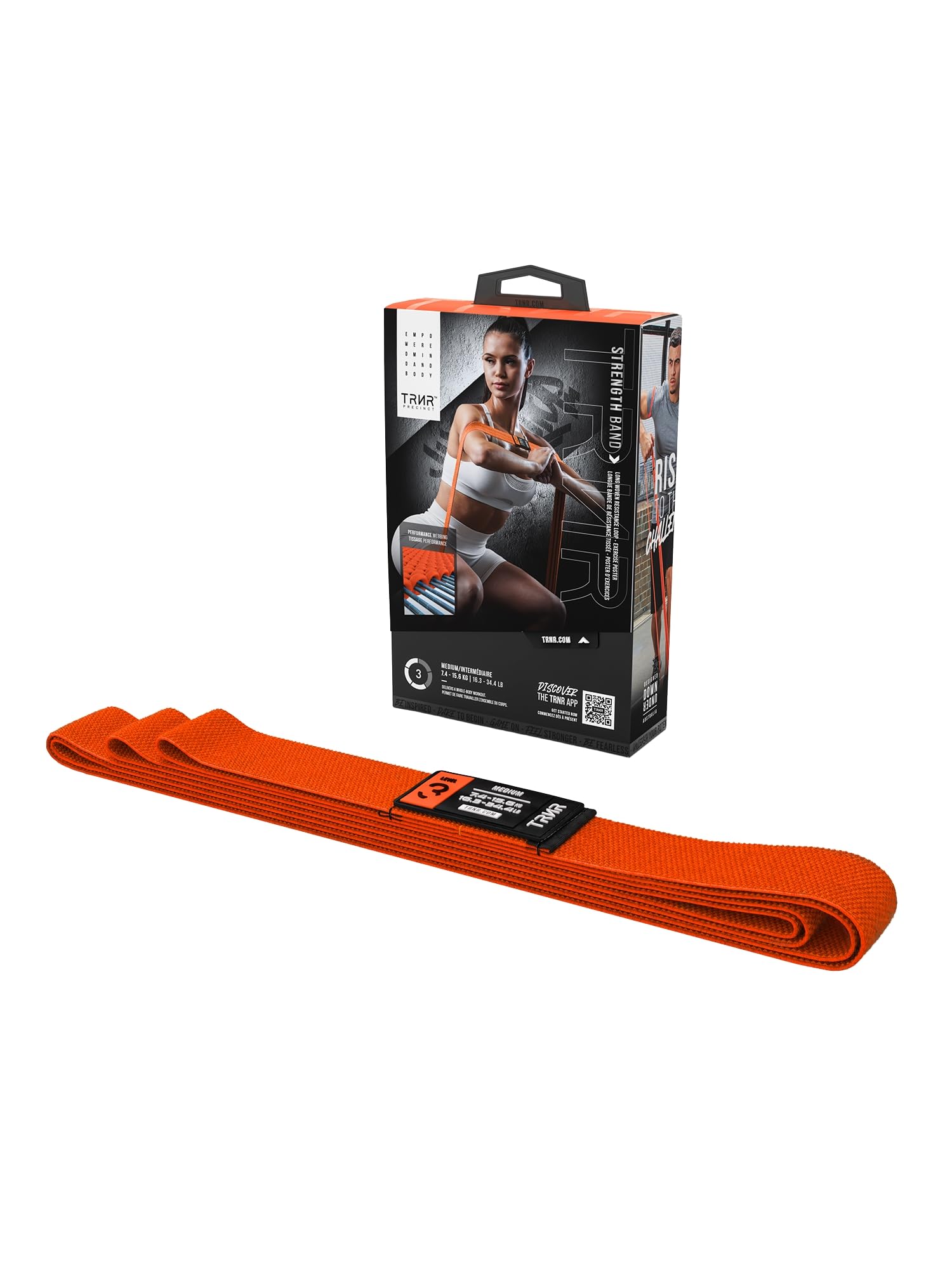 

TRNR Trainer Strength Bands, Medium, Elastic Training Bands for Strength Training, Durable Fabric, Arms, Legs, Gym, Fitness, Exercise, and Diet