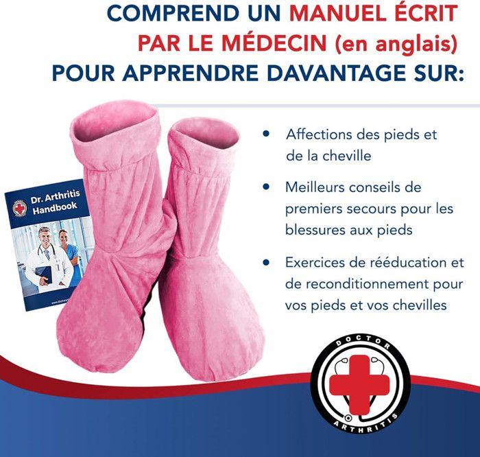 Chausson Chauffant Micro Onde (ne pas marcher avec) Chaussons Bouillotte Femme, Chaussons Chauffants Homme, Taille Unique [Rose]