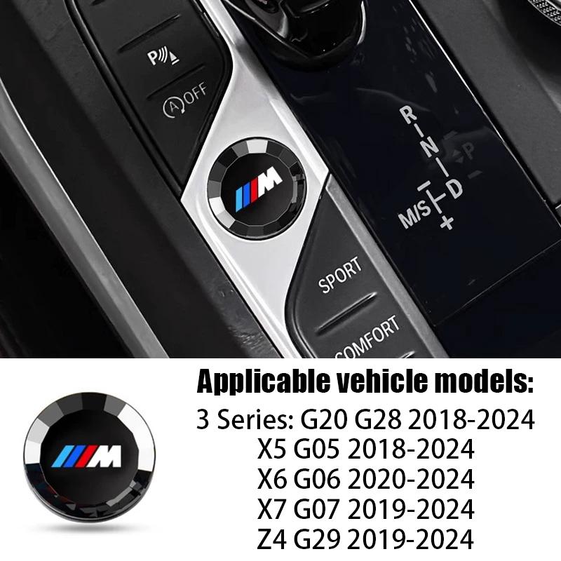 Crystal One Click Start Stop Button Cover M Tri Color Logo Ignition Switch Decor Accessories Trim For BMW E90 G80 M3 G30 M5 F82 npbf16