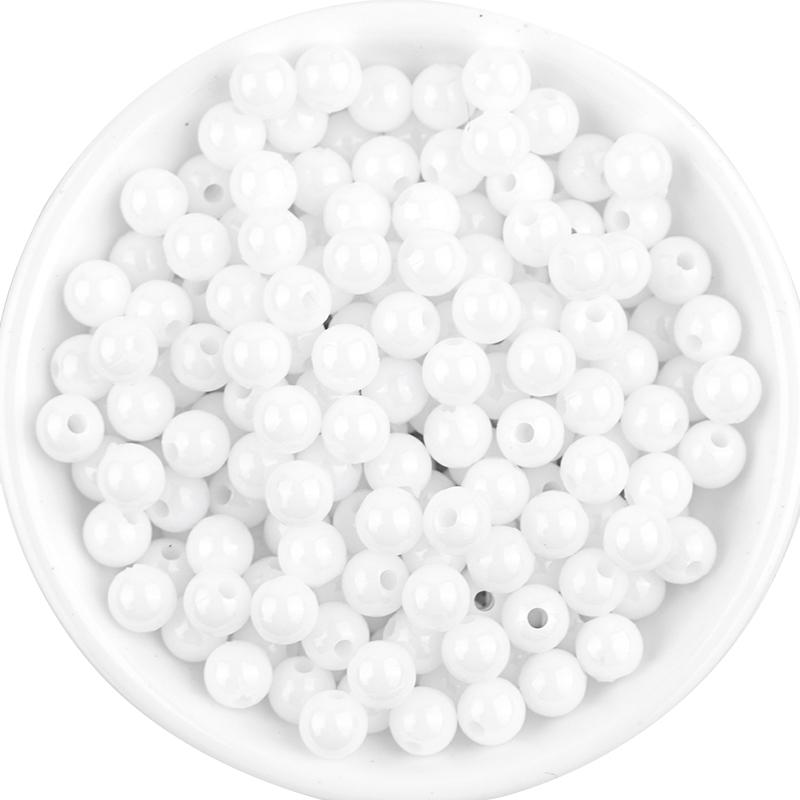 100Pcs 6mm Plastic Beads Solid Color Loose Spacer Round Beads For DIY Bracelets Phone Chains Jewelry Making Supplies Wholesale