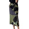 Ladies' Fashionable Midi Skirt With Pleated Print And Elastic Waist, Mid Length Skirt