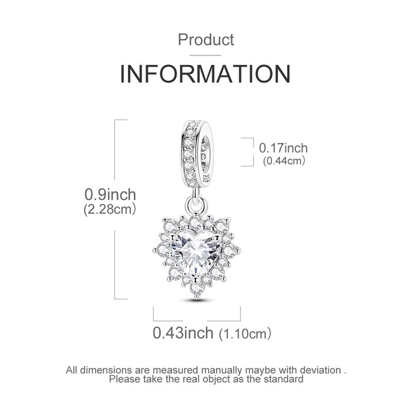 Copper Metal Brilliant Love Pendant Bead Component Zircon Charm Bead Components Jewellery Compatible With Authentic Original Bracelet High Quality