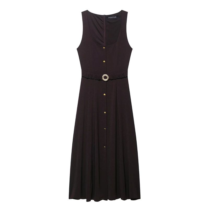 

Kaslead New Women clothes Western Style Fashion Slimming With Belt Midi Dress 5029124 700 Image color L