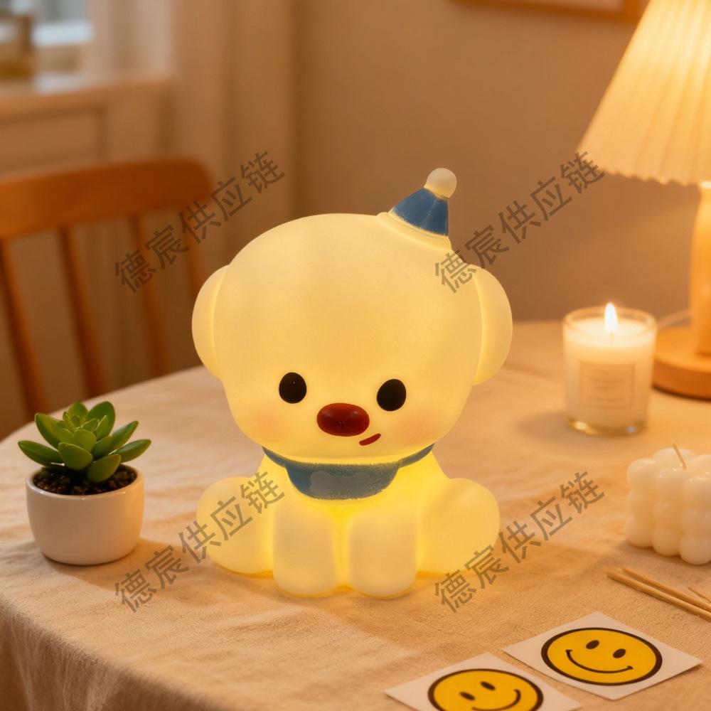 

Soft Silicone Puppy Night Light: Warm, Festive Birthday Gift for Cozy Bedroom Atmosphere