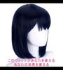 CaseEden Cosplay Wig, Short, 35cm, Heat-Resistant, Blue-Black, Dark Blue, Near Black, Includes 2 Wig Nets