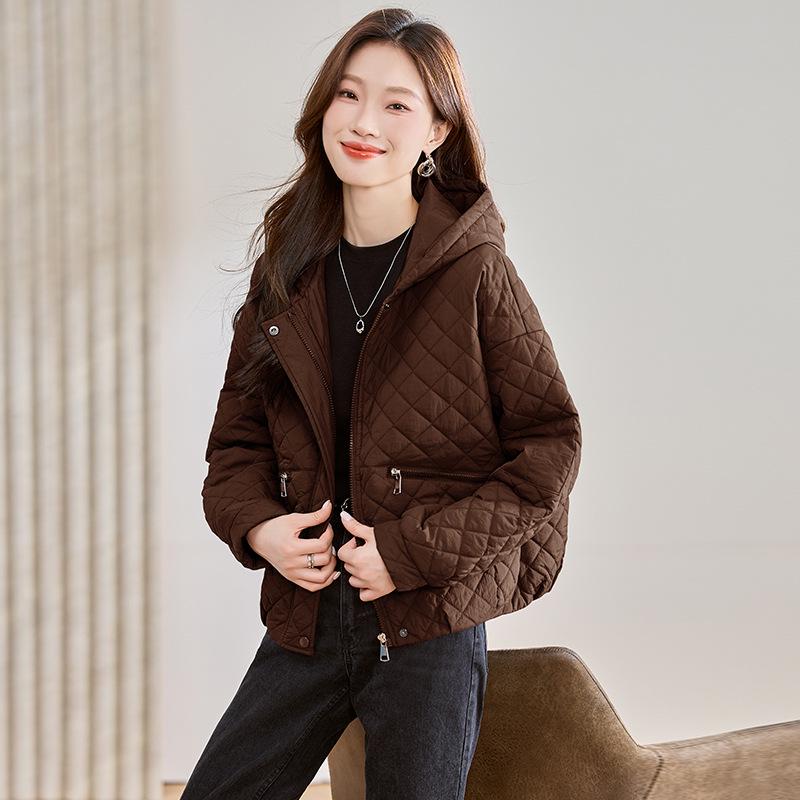 2024 Women's Winter Plaid Cotton-Padded Jacket - Petite Fit, Short Style