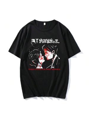 Hot  Couple Tshirts    Mcr Dead Emo Popular Style 100% Cotton T-Shirts Fashion Funny Comfortable T-Shirt
