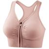 Shock-proof Gathering Plus Size Running Yoga Fitness Bra Hollow-out Beauty Back Front Zipper Sports Underwear Women