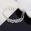925 Sterling Silber Multi Kette Glatte Perle Armband Hochzeit Mode