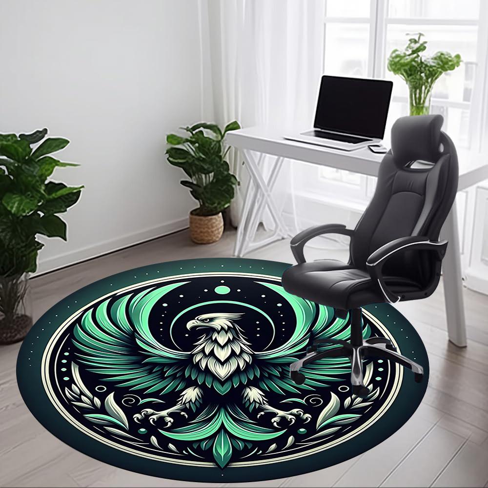 1pc Eagle Emblem Office Round Area Rug, Under Office Chairs Bedroom Living Room Home Decor, Room Deco