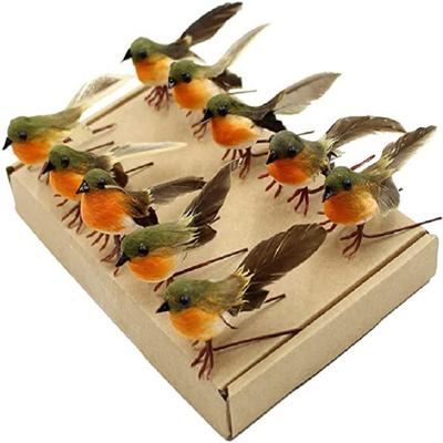 Robin Bird 12 Adet Sevimli Yapay Tüy Noel Ağacı Dekorasyonu