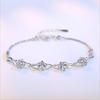 Luxury 925 Silver Bracelets Purple White Zirconia Plum Flower Bracelets & Bangles For Women Pulseira De Prata S-B51