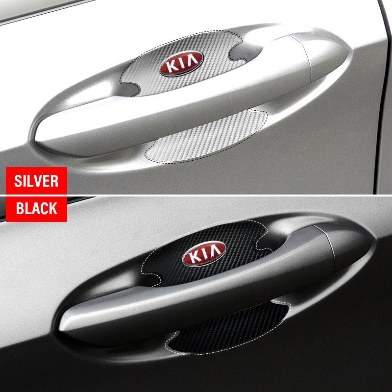 4KS Ochrana kliky dveří auta 3D nálepka emblém dekorace pro KIA Ceed Sportage Rio K5 k6 K7 K8 Optima Cerato Proceed Venga Sedona Forte