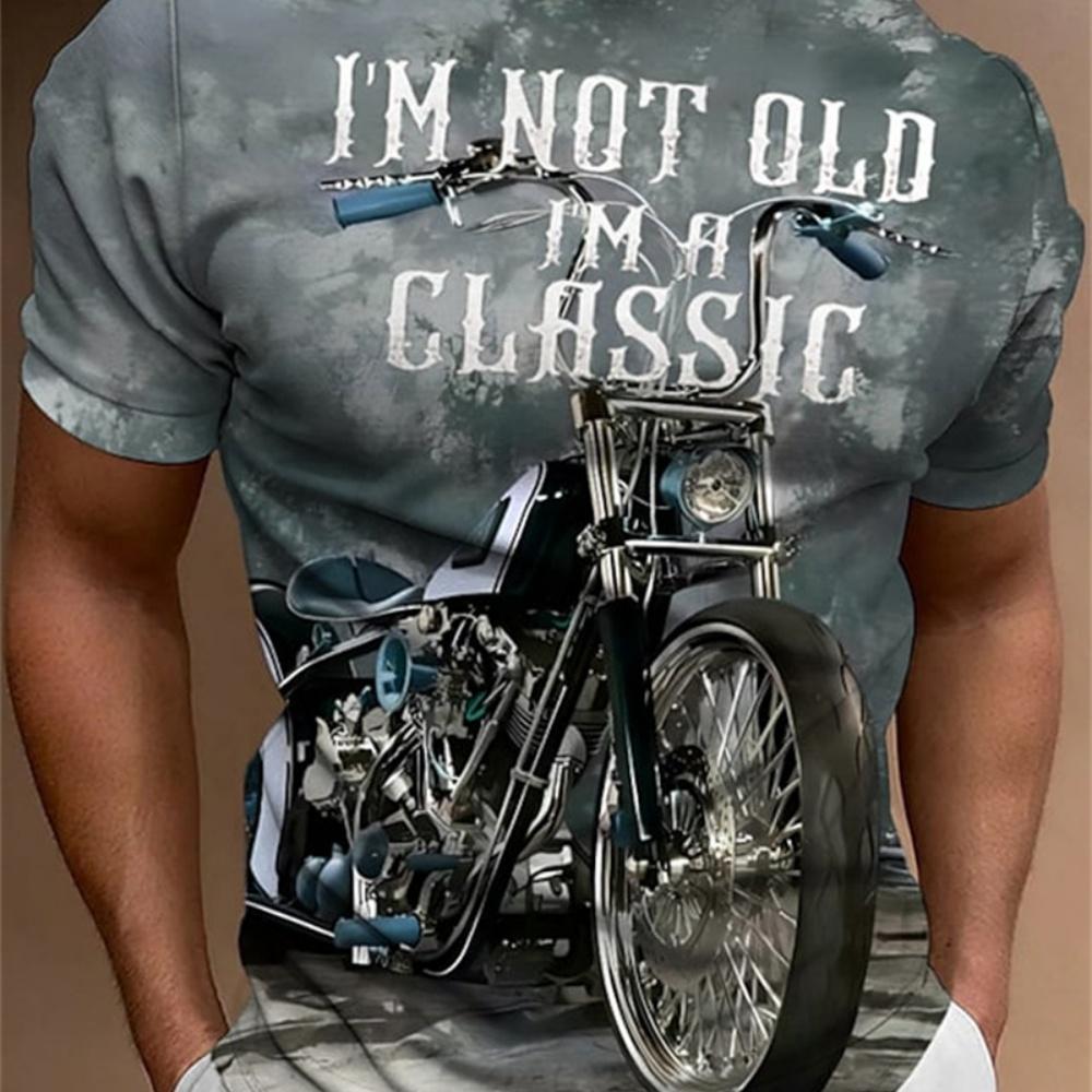 Motorcycle T-shirt New 3D Print Short Sleeve Vintage Classics TShirt For Mens Street Ride Biker Shirts Tops Oversized Tee Shirt