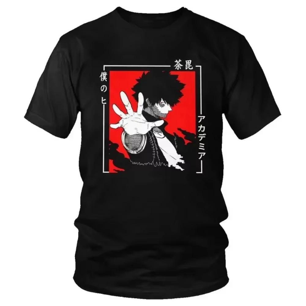 

Футболка мужская хлопковая футболка с принтом Harajuku футболка с коротким рукавом аниме манга MHA Blueflame футболки топы Harajuku Pro Choice XXXXXL чёрный