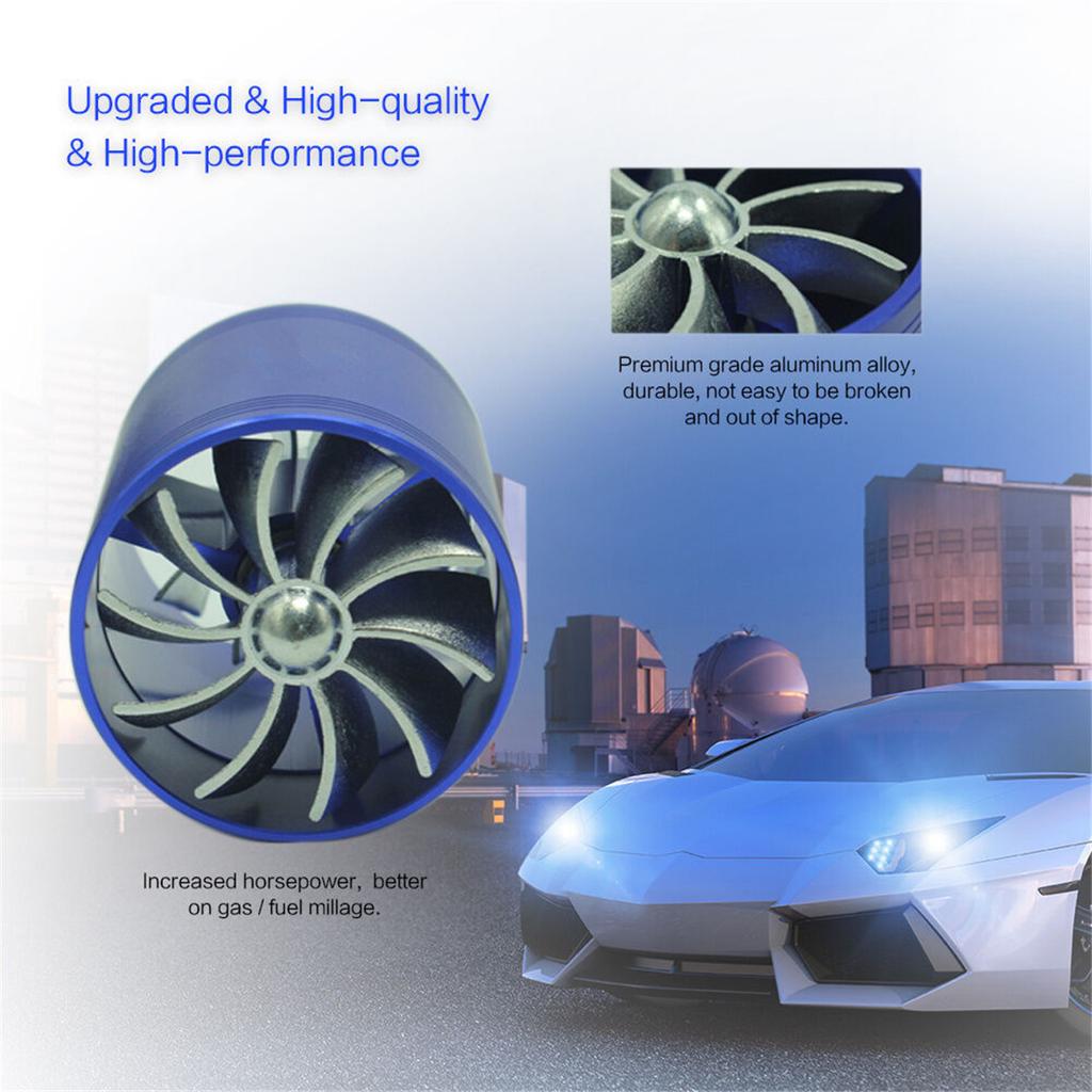 Car Single Supercharger Turbine Turbo Charger Air Filter Intake Fan Fuel Saver