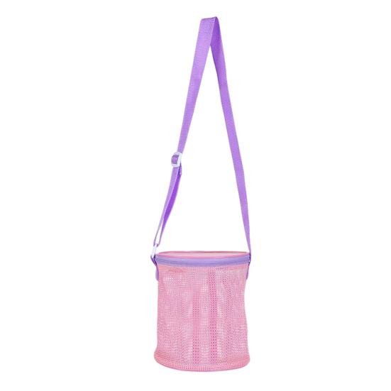 

Сетчатая пляжная сумка с плечевым ремнем, большой вместимости, застежка-молния, многофункциональный держатель для ракушек, дорожный песочный контейнер для хранения игрушек D