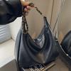 IELGY Texture Retro Large Capacity Tote Bag Fashion Chain Shoulder Fashion Commuter Messenger Bag