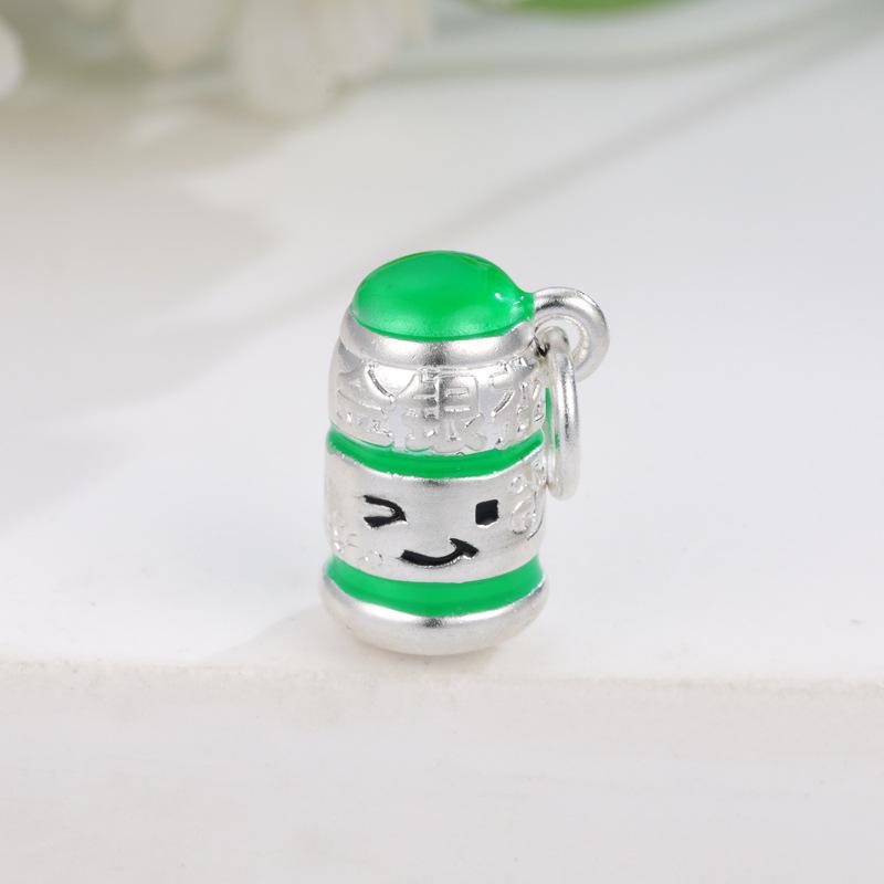 Sterling Silver 999 Honeysuckle Charm: Handmade Chinese Medicine Series Pendant Lacquered Ornament серебряный