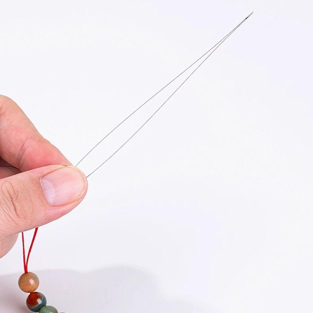 5Pcs/Set Open Curved Seed Beads Needle Collapsible Threading Pins  Necklace Making Supplies