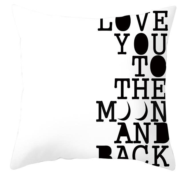 New Simple Black and White Plain Pillowcase Geometric Home Cushion Cover