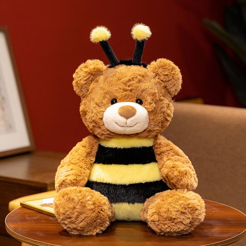 

Valentine S Day Bumblebee Bear Doll Birthday Gift Bee Bear Children Plush Toy For Girlfriend Bear Throw Pillow 33cm