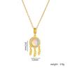 Personality Sun Moon Heart Zircon Pendant Necklace Stainless Steel Fashion Geometric Choker Jewelry Party Gifts For Women Girls