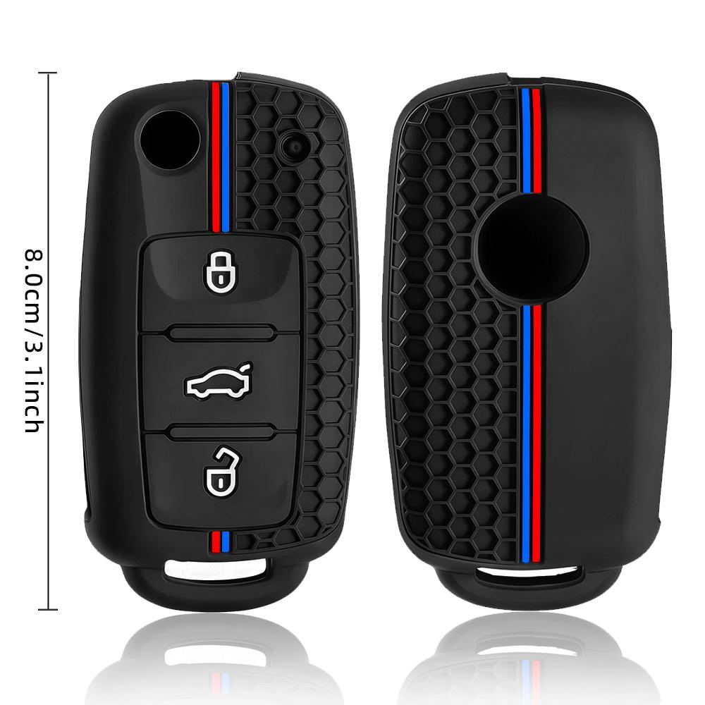 Silicone Car Key Case Key Cover For VW T5 Polo Passat Volkswagen Golf 4 5 6 Caravelle Skoda Fabia Octavia Ligier JS Seat Toledo