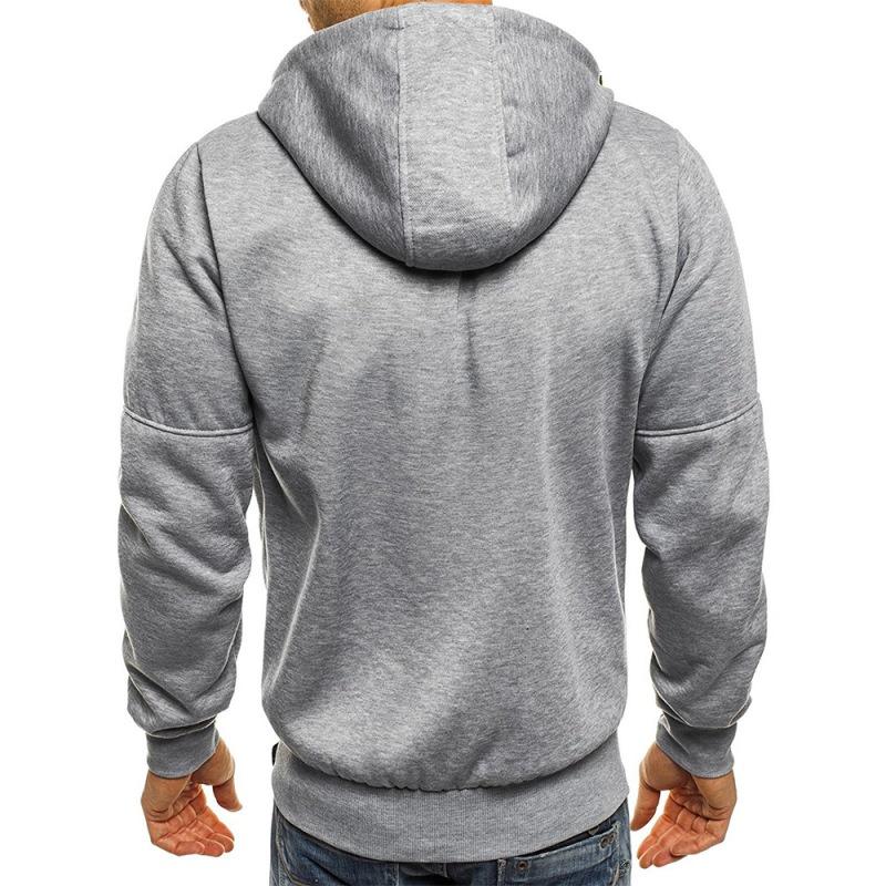 Men Keep Warm Hoodies Autumn and Winter Men's Hoodies Sweatshirts Contrast Color Slim Thickened Fleece Hoodies Casual Coat