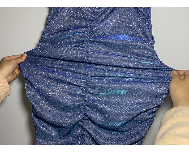 Women's Rhinestone Spaghetti Strap Bodycon Nightclub Dress