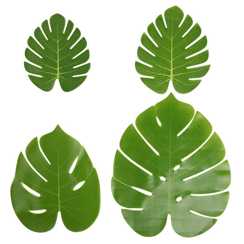 24PCS Simulation Turtle Back Leaves Outdoor Plant Wall Party Decoration Props Fake Green Plant Living Room Decoration