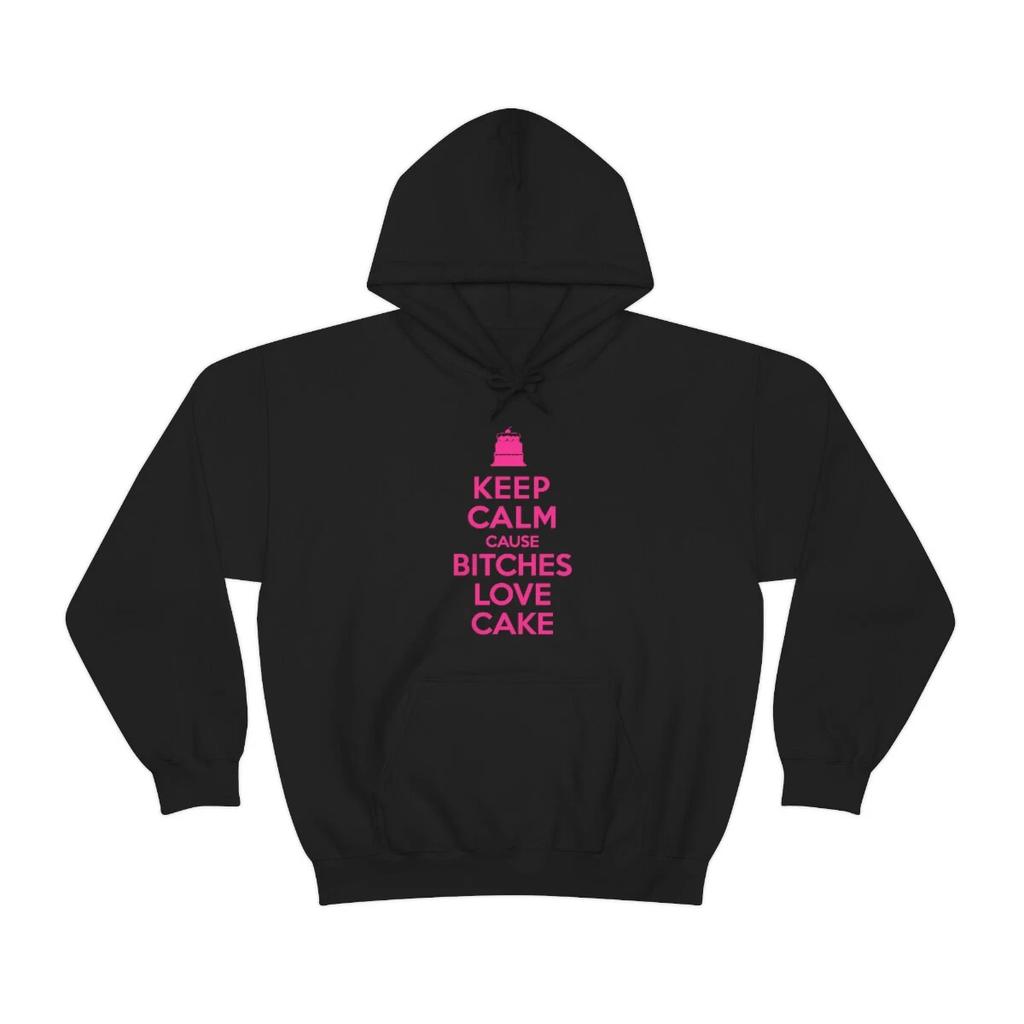 Bitches Love Cake Funny Birthday Unisex Heavy Blend™ Hooded Sweatshirt Hoodie
