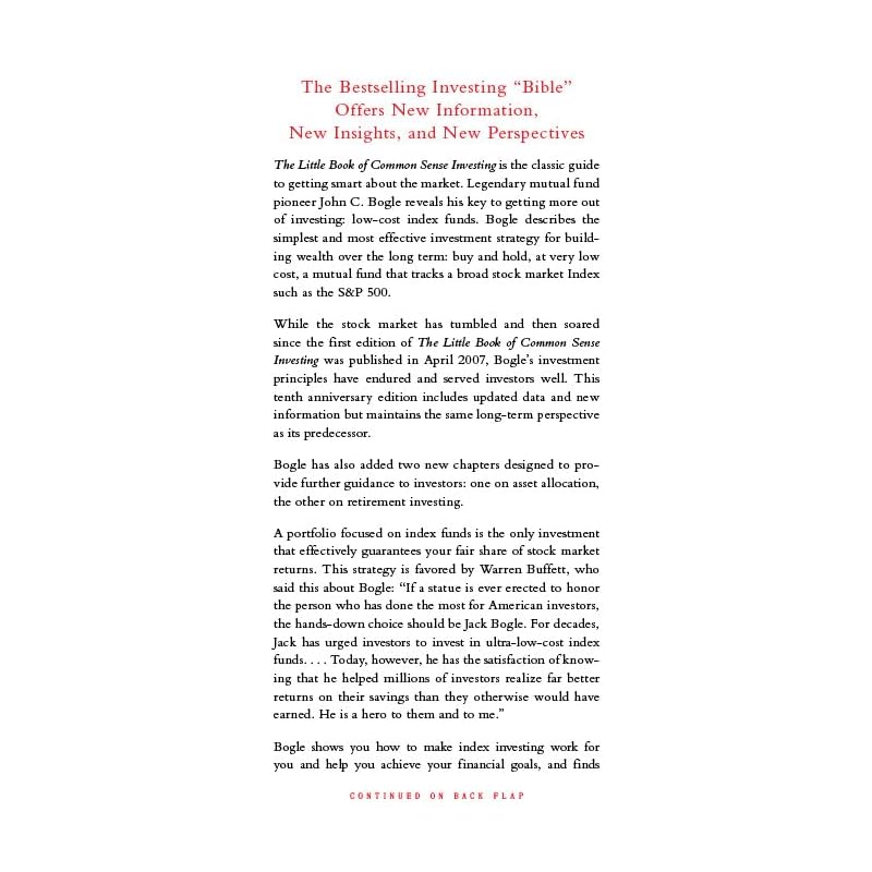 The Little Book of Common Sense Investing: The Only Way to Guarantee Your Fair Share of Stock Market Returns