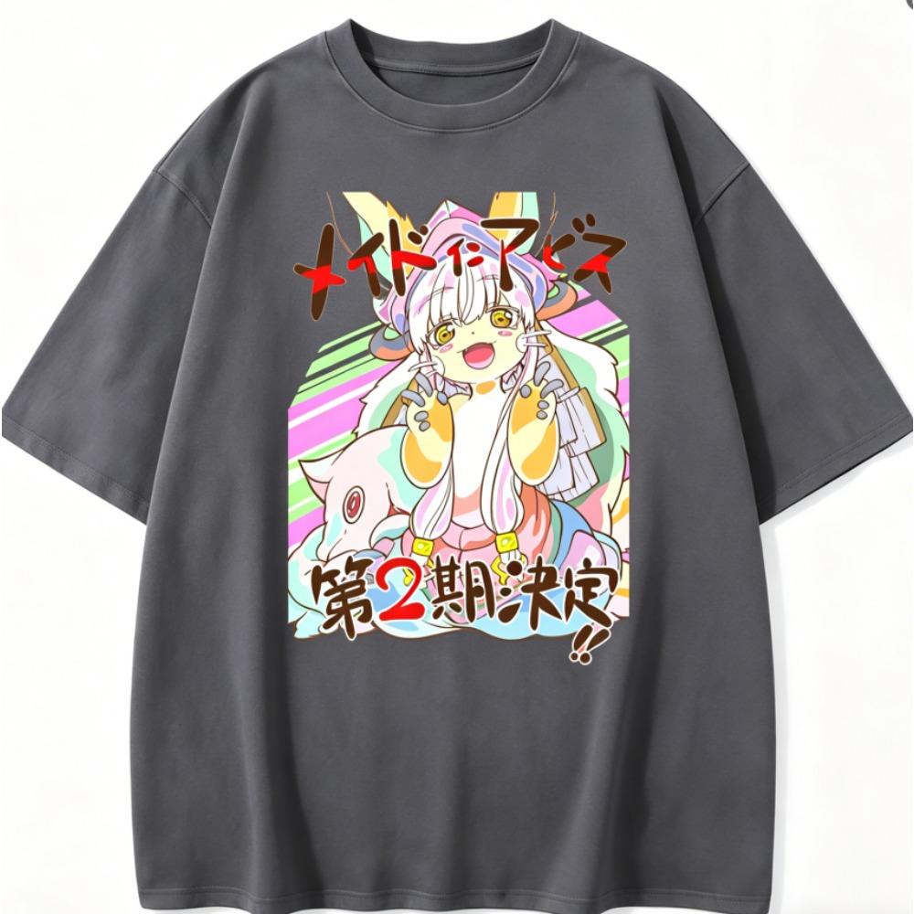 Made In Abyss Nanachi Anime Lover Washed T-shirt Year round clothing high quality personality Clothes Plus Size Unisex New Model Couples tee