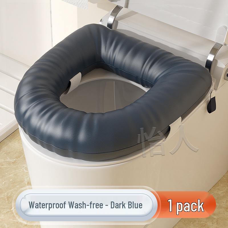 Wasserdichtes Leder Toilettensitz-Erhöhungskissen - Verdickt, Abdeckung für den Heimgebrauch