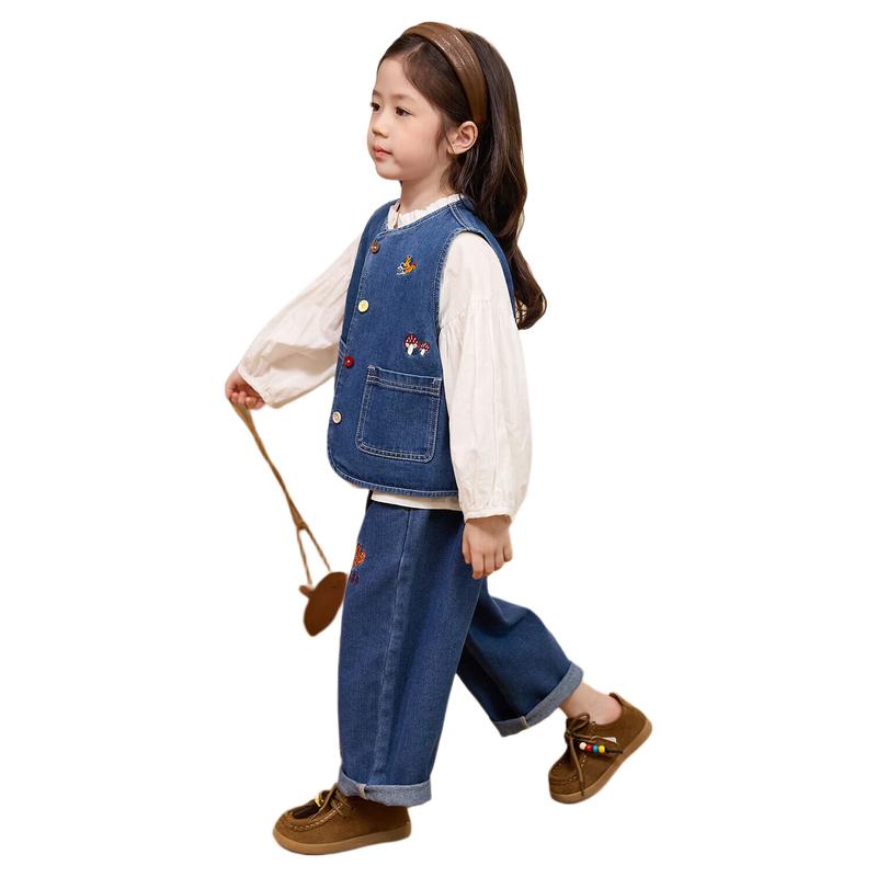 LUSON Baby Girl Fashion Denim Vest