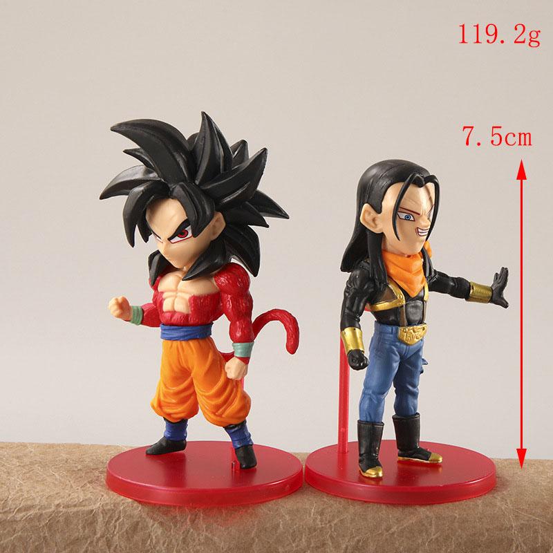 Dragon Ball Anime 6Pcs Cartoon Model Goku Vegeta Trunks Toys Doll Desktop Decoration Collection Children Gift