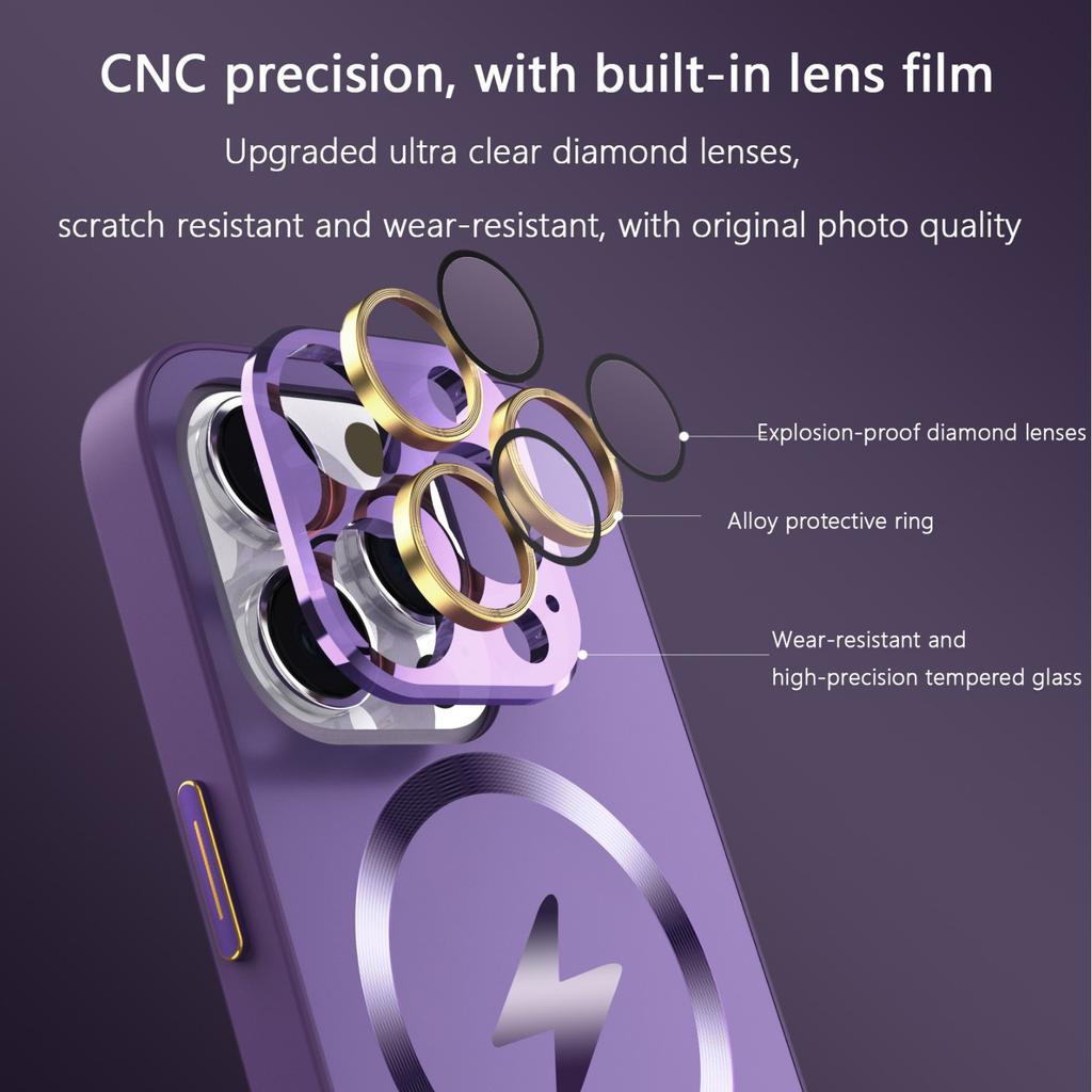 Apple 17 magnetic suction mobile phone case 16promax matte magsafe for iphone15 lens film anti-drop cover