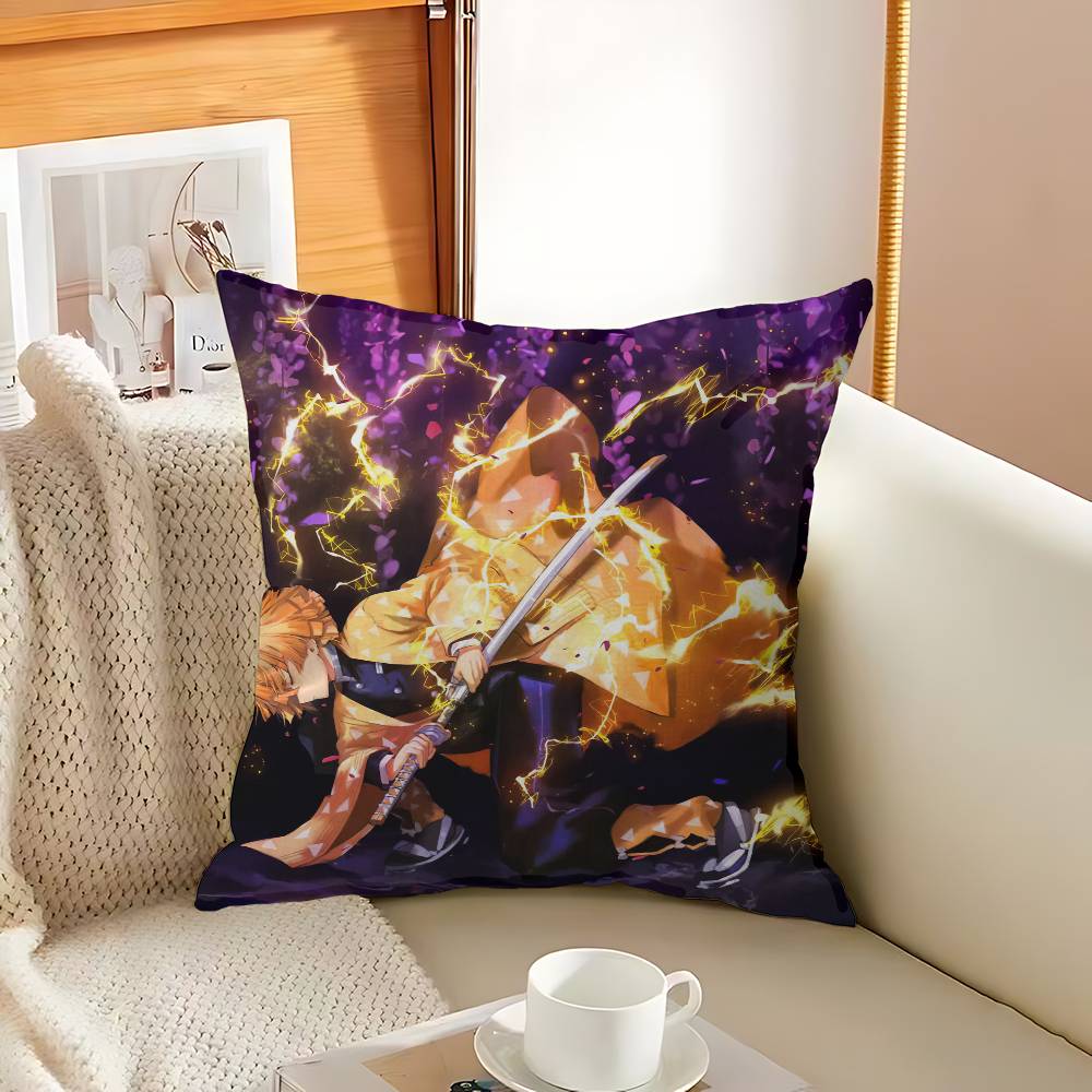 Anime Demon Slayer Kochou Shinobu Stitch Lucky Dragon Pillow Cover Sofa Cushion Cover Home Room Decoration Children Gift