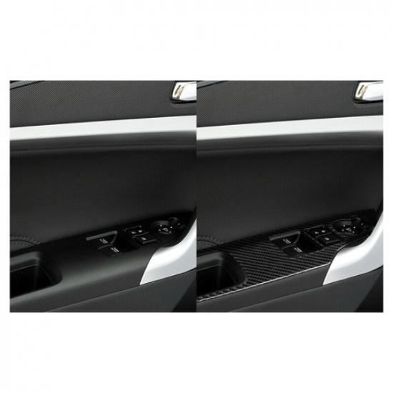 Carbon Fiber Window Lift Switch Cover Trim For Honda Accord Coupe 2-Door 2013-17