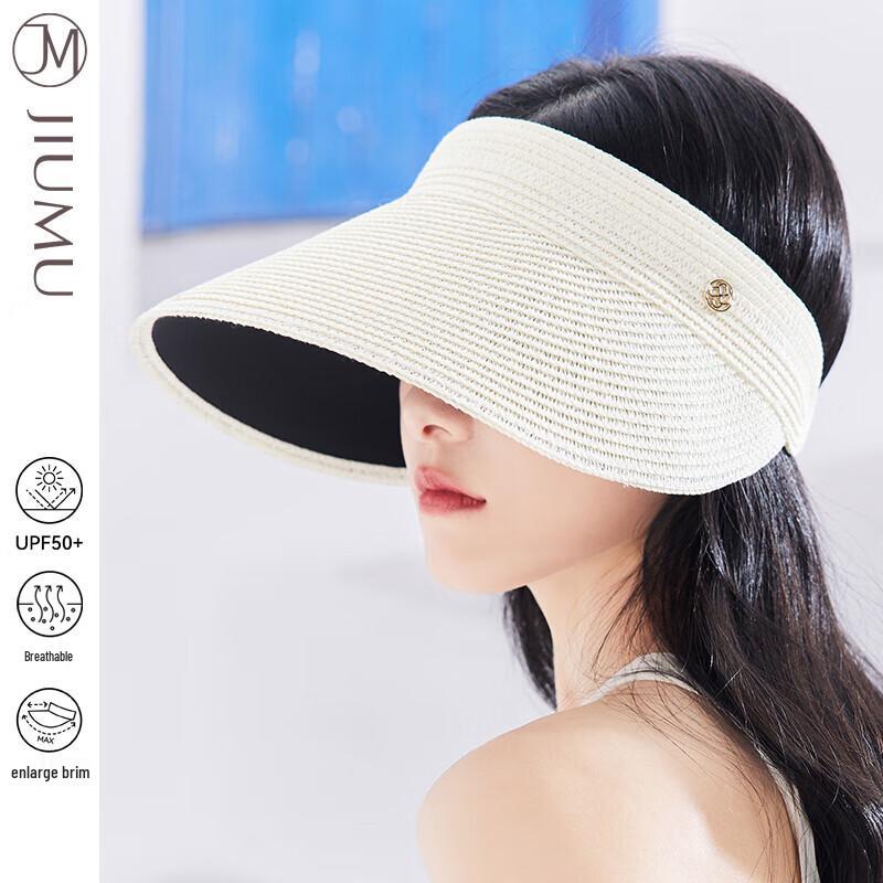JIUMU Women's CW140 Sun Protection Open-Top Straw Hat