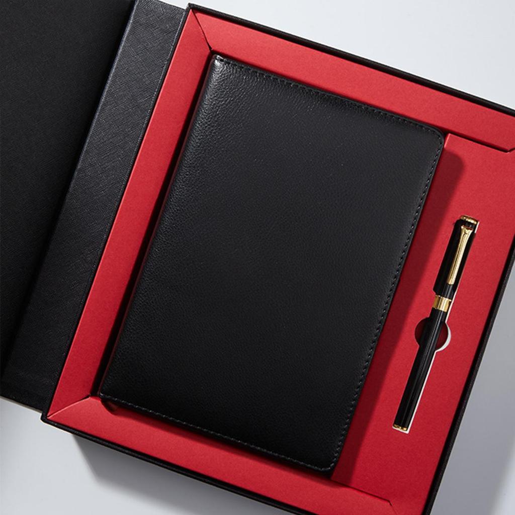 A5 genuine leather notebook, business meeting record book, student diary, notepad, handbook, 100 sheets 200 pages