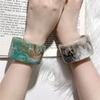 2026 Retro Übertreibung Ölmalerei Stil Runde Geometrische Breite Manschette Armreifen Temperament Armreifen Damen Graffiti Trend Schmuck