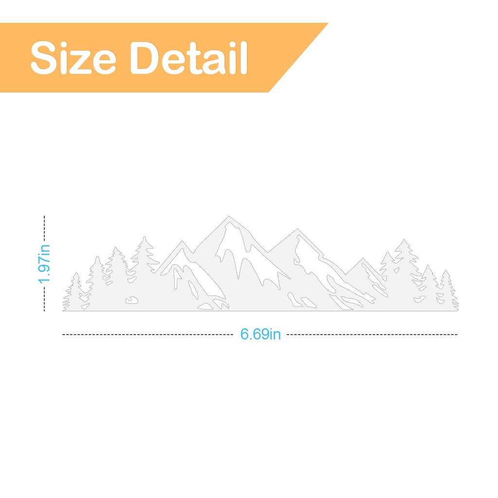 Osilly Snow Mountain Tree Decal Sticker for Car 2pcs Mountain Graphic Logo Decal, 7