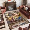 American Patriotic Theme Crystal Velvet Rug Personalized Custom Name Text Soft Floor Mat Home Decor