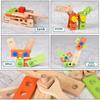 Wooden DIY Kids' Tool Box Set: Portable Assembly House Repair Toy with Nuts & Wrench