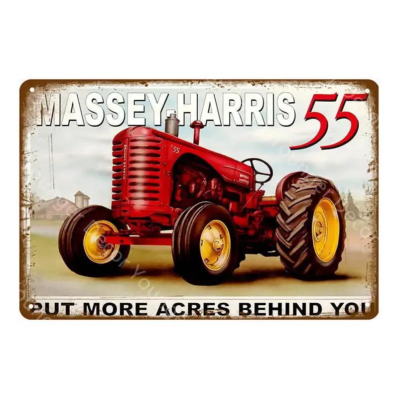 Vintage Farm Tractor Metal Signage Tin Signage Metal Vintage Farmhouse Courtyard Wall Art Decoration Mural Aesthetics Gift